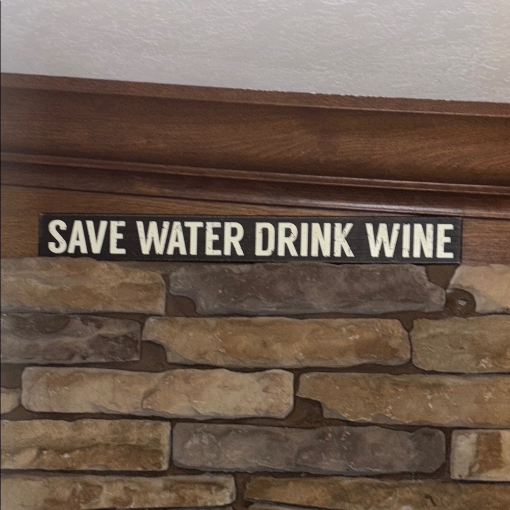 Humorous Wooden Wall Sign with Wine Quote